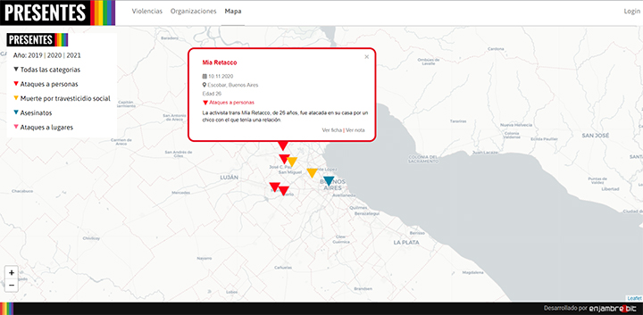 Agencia Presentes - Mapa periodístico de crímenes de odio contra LGBT+