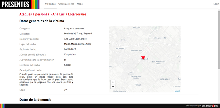 Agencia Presentes - Mapa periodístico de crímenes de odio contra LGBT+